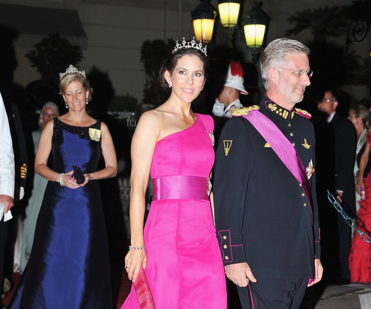 Princess Mary of Denmark and Prince Philippe of Belgium attend a dinner at Opera terraces after the religious wedding ceremony on July 2, 2011 in Monaco