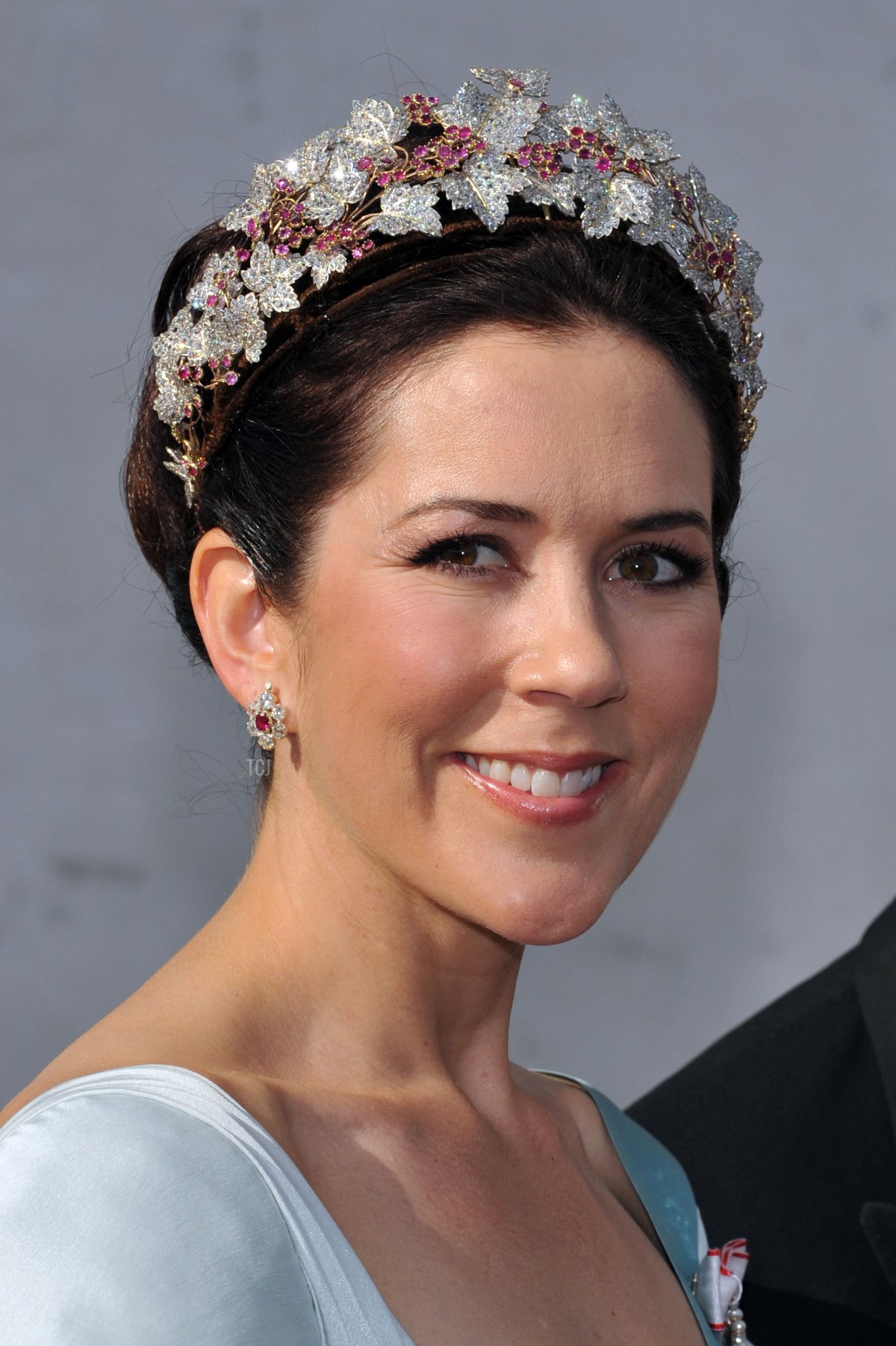 Crown Princess Mary of Denmark depart after they attended the wedding between Prince Joachim of Denmark and Princess Marie of Denmark, Countess of Monpezat, at the Mogeltonder church on May 24, 2008 in Mogeltonder, Denmark