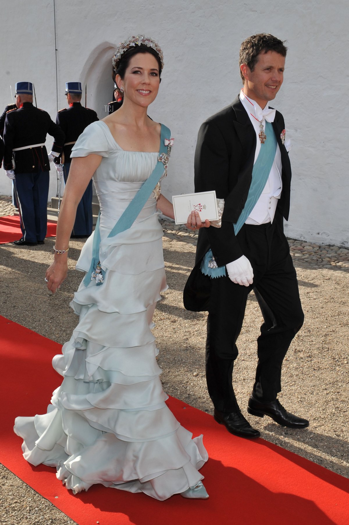 Crown Princess Mary of Denmark attends the wedding between Prince Joachim of Denmark and Marie Cavallier on May 24, 2008 at the Mogeltonder church in Mogeltonder, Denmark