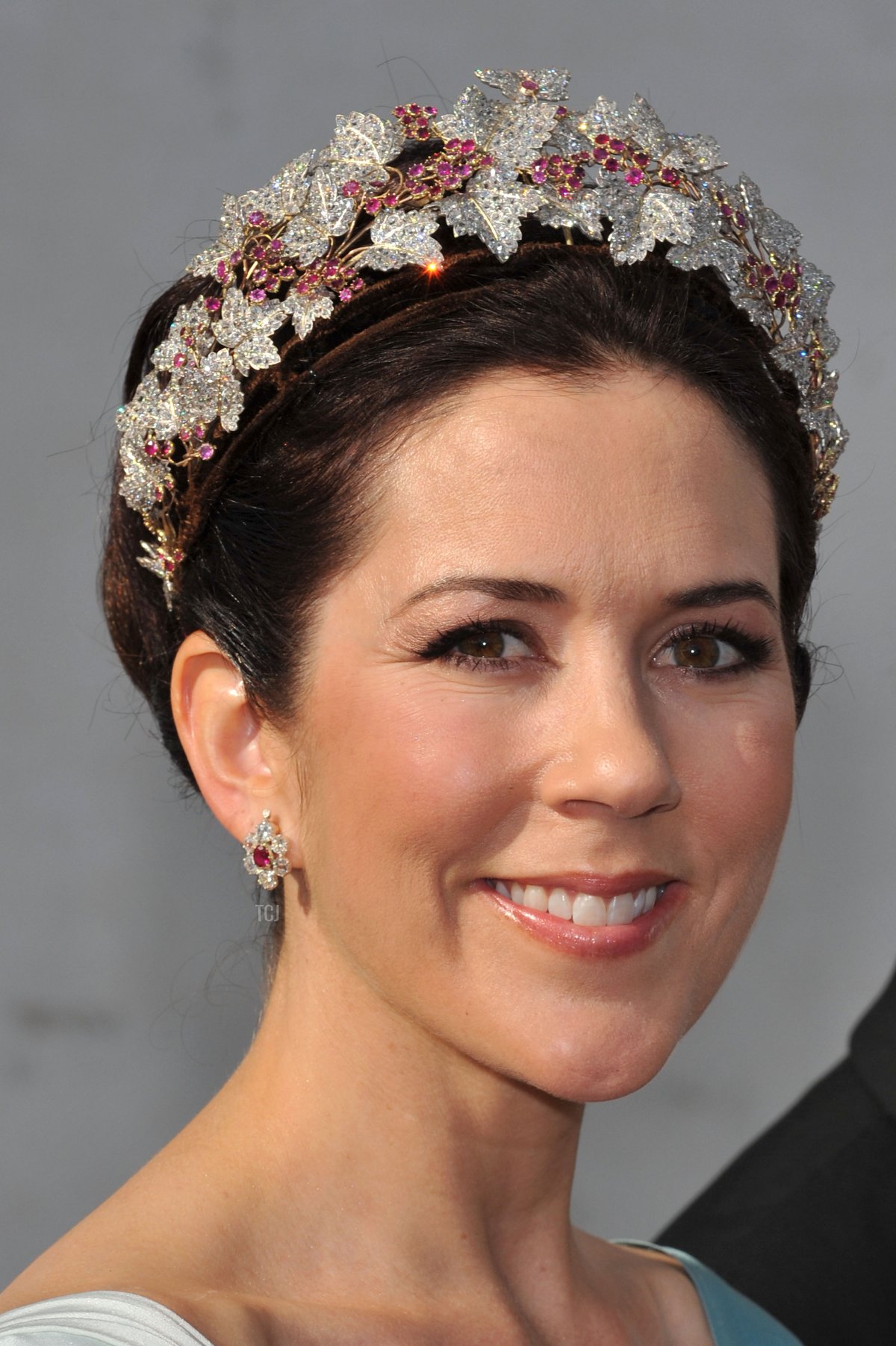 Crown Princess Mary of Denmark attends the wedding between Prince Joachim of Denmark and Marie Cavallier on May 24, 2008 at the Mogeltonder church in Mogeltonder, Denmark