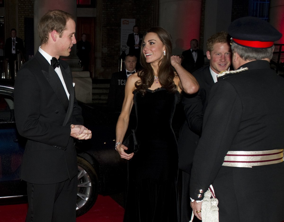 Prince William, Duchess of Cambridge and Prince Harry arrive at the 2011 Sun Military Awards at Imperial War Museum on December 19, 2011 in London