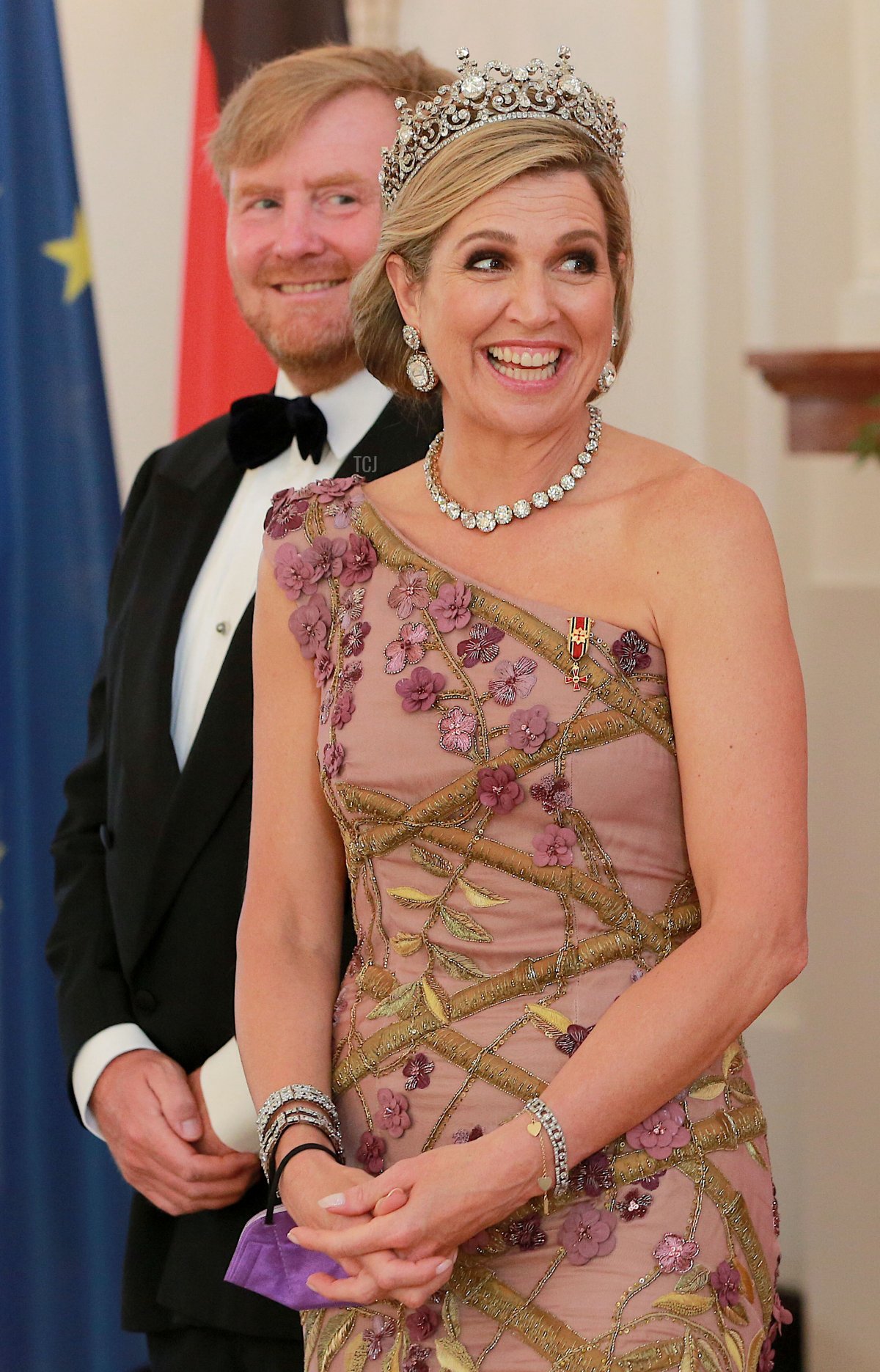 King Willem-Alexander of The Netherlands and Queen Maxima of The Netherlands attend a banquet at Bellevue Palace on July 5, 2021 in Berlin, Germany