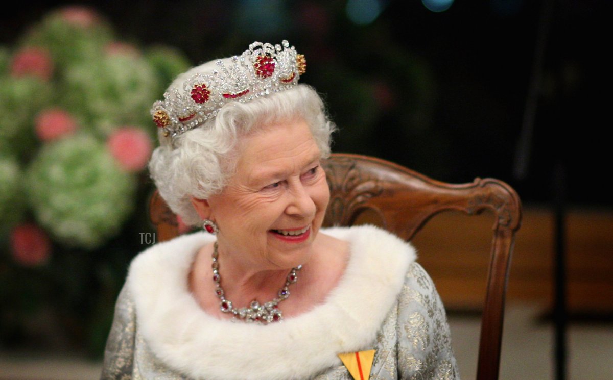 Queen Elizabeth II attends a state banquet at Brdo Castle on the first day of a two day tour of Slovenia on October 21, 2008 in Ljubljana, Slovenia