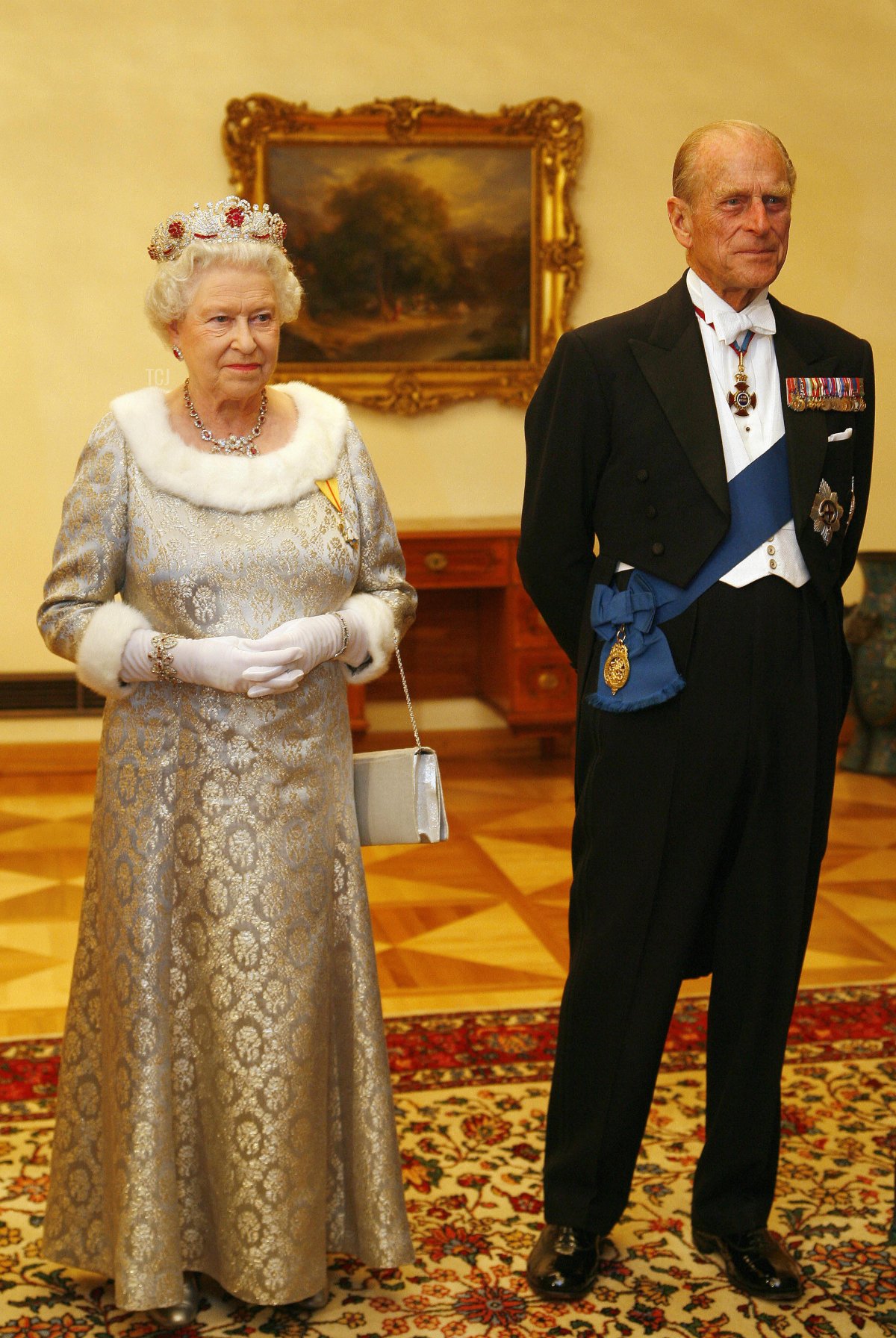 Queen Elizabeth II attends a state banquet at Brdo Castle on the first day of a two day tour of Slovenia on October 21, 2008 in Ljubljana, Slovenia