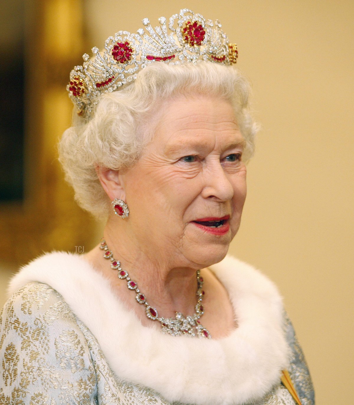 Queen Elizabeth II attends a state banquet at Brdo Castle on the first day of a two day tour of Slovenia on October 21, 2008 in Ljubljana, Slovenia