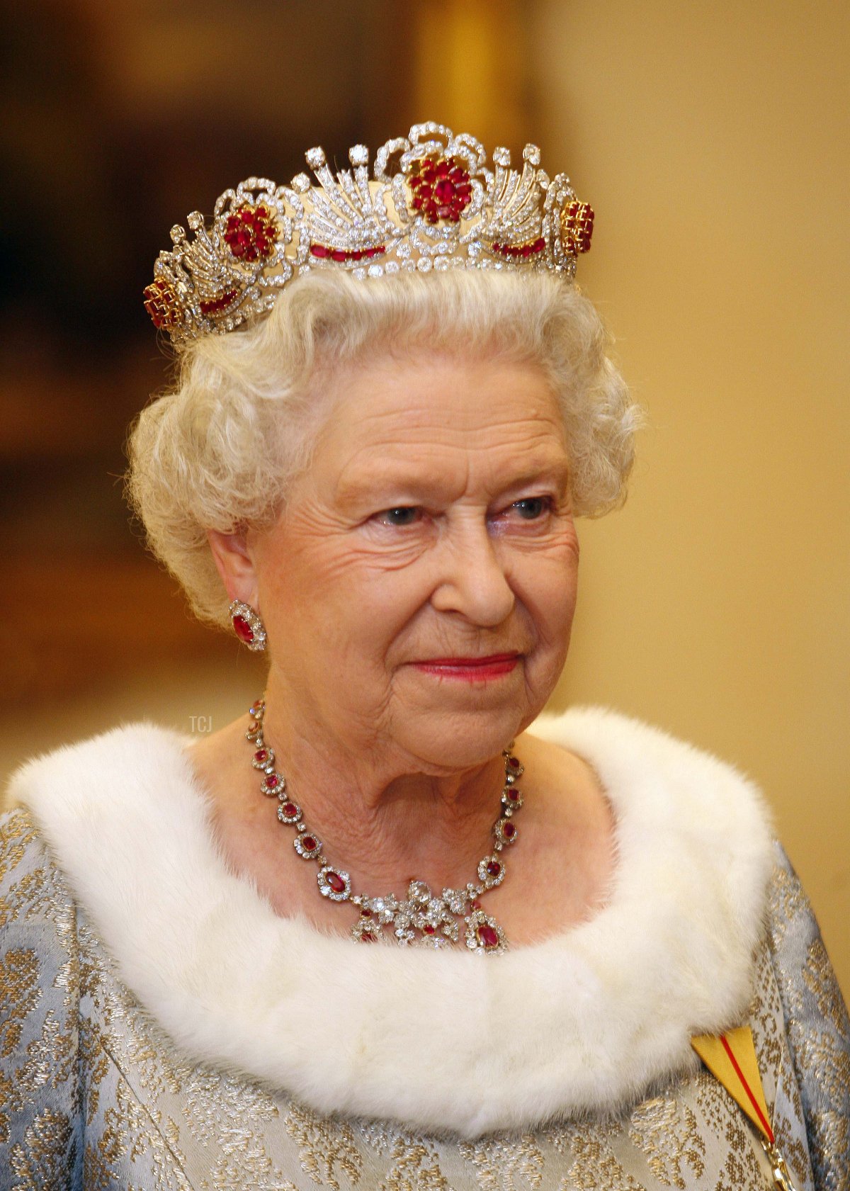 Queen Elizabeth II attends a state banquet at Brdo Castle on the first day of a two day tour of Slovenia on October 21, 2008 in Ljubljana, Slovenia