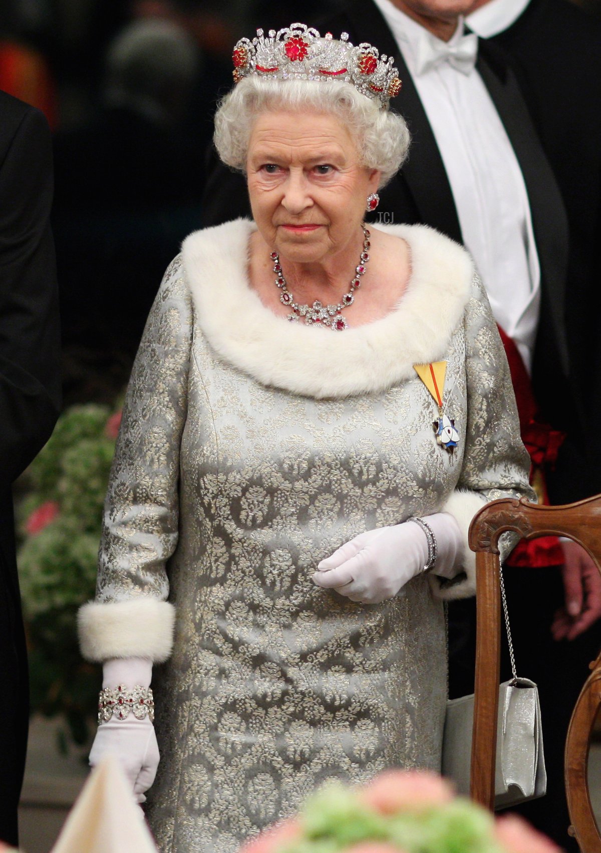 Queen Elizabeth II attends a state banquet at Brdo Castle on the first day of a two day tour of Slovenia on October 21, 2008 in Ljubljana, Slovenia