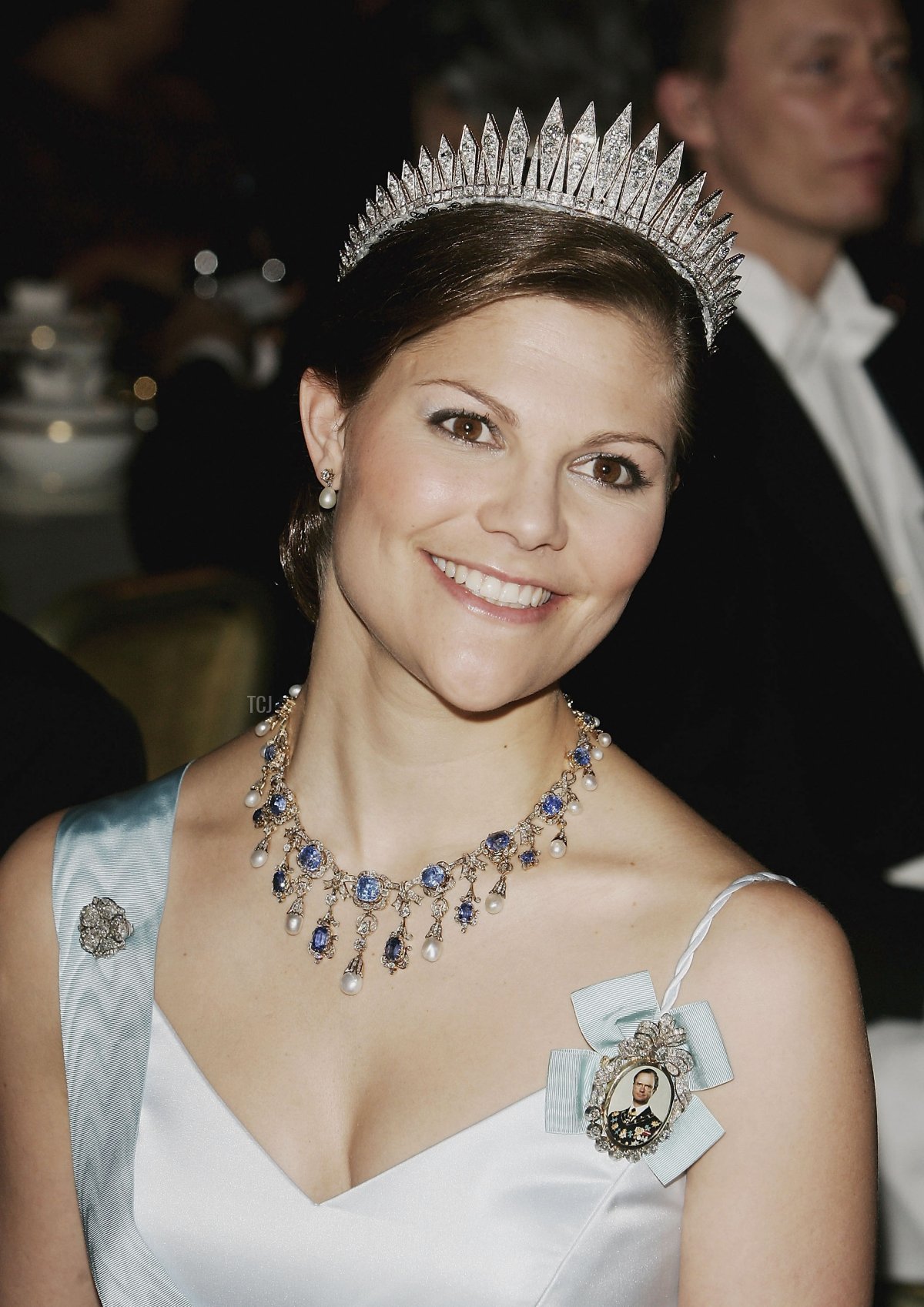 STOCKHOLM, SWEDEN - DECEMBER 10: Crown Princess Victoria of Sweden attends the Nobel Banquet at the Stockholm City Hall on December 10, 2005 in Stockholm, Sweden