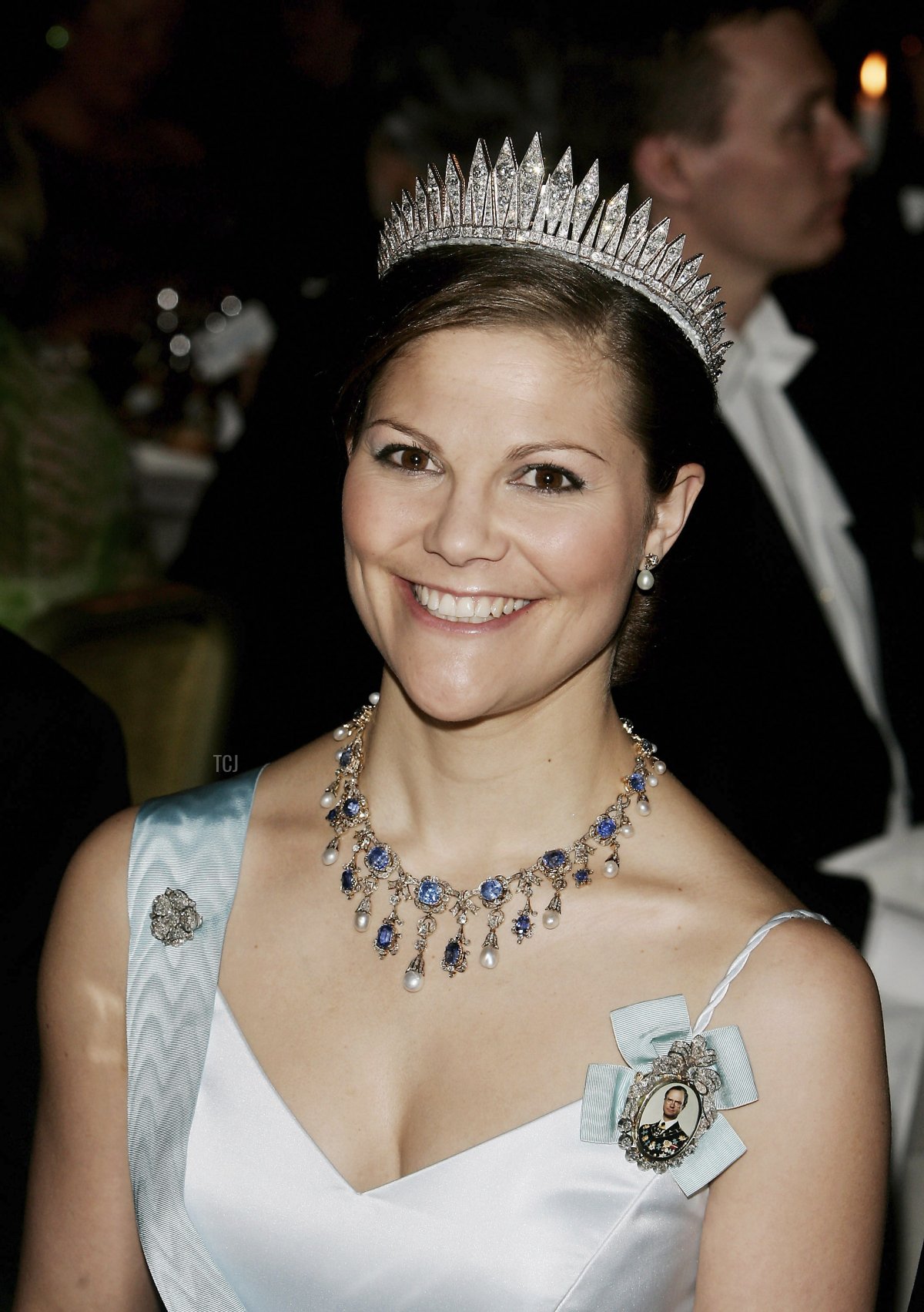 Crown Princess Victoria of Sweden attends the Nobel Banquet at the Stockholm City Hall on December 10, 2005 in Stockholm, Sweden