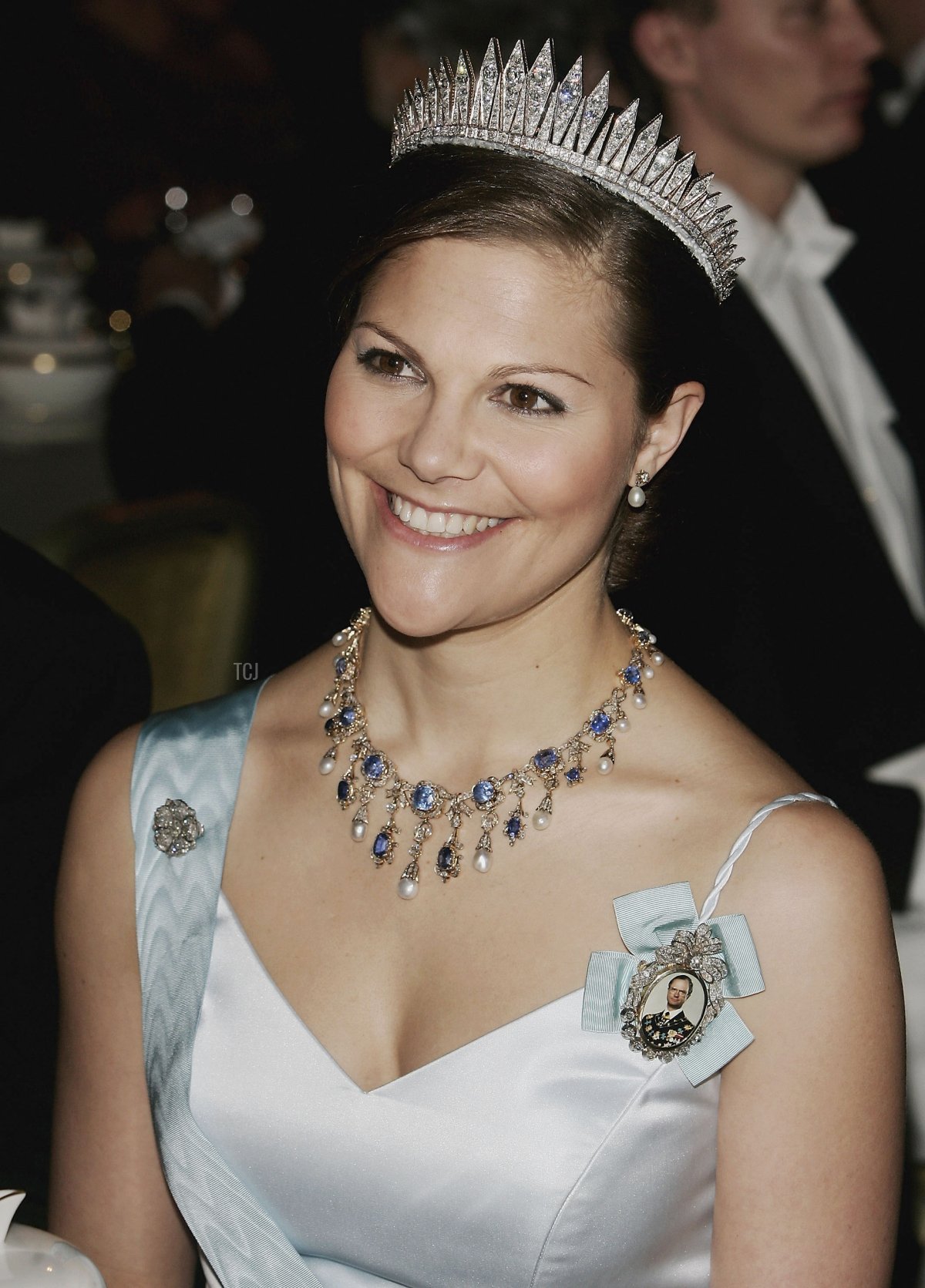 Crown Princess Victoria of Sweden attends the Nobel Banquet at the Stockholm City Hall on December 10, 2005 in Stockholm, Sweden