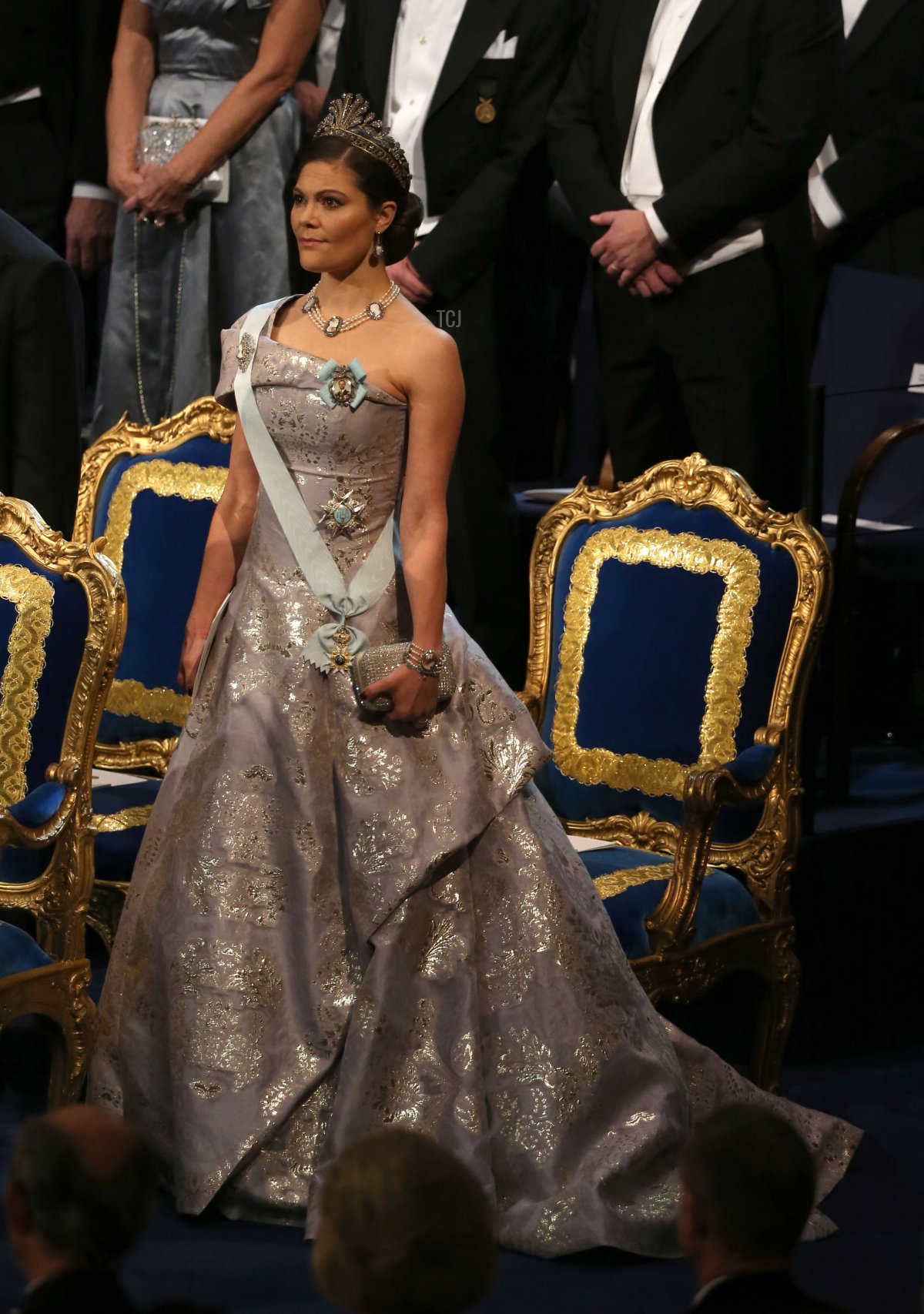 Sweden's Crown Princess Victoria attends the 2016 Nobel Banquet at the Stockholm City Hall on December 10, 2016 in Stockholm, Sweden