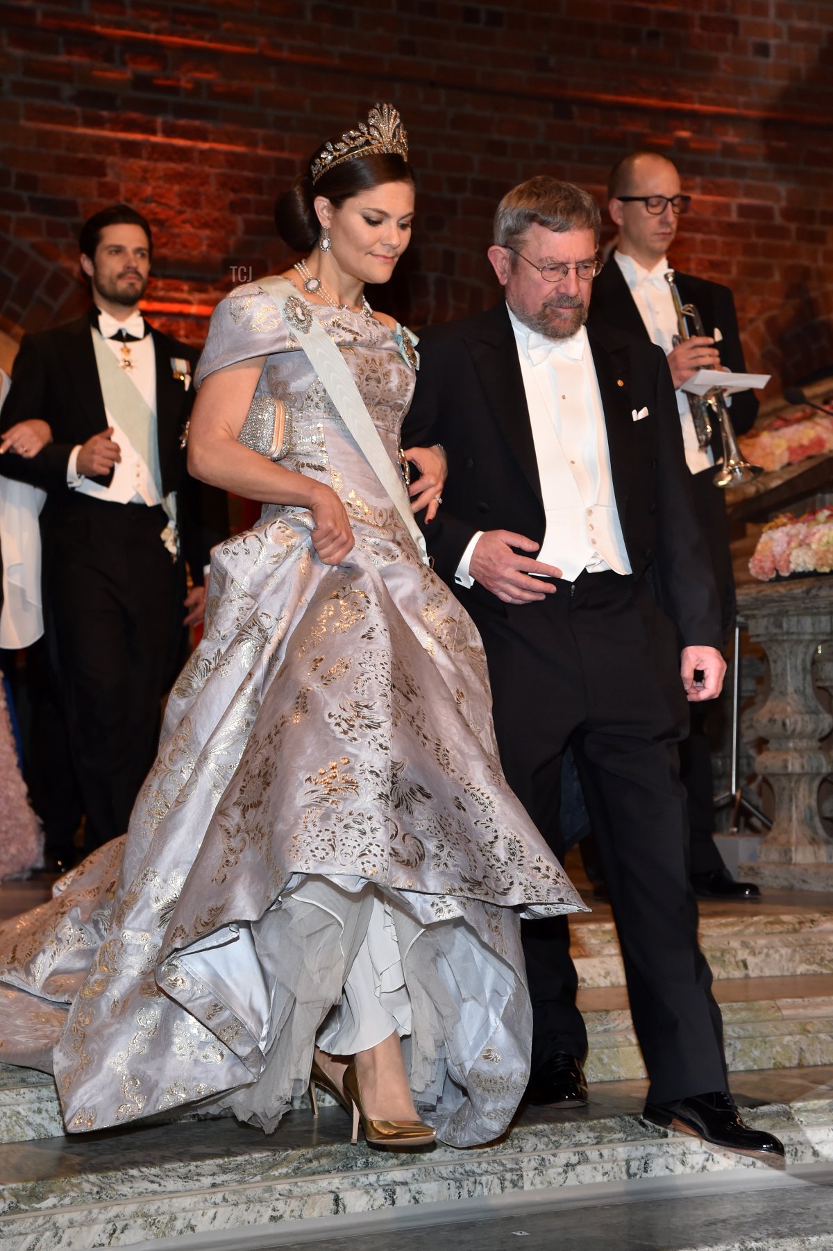 Sweden's Crown Princess Victoria attends the 2016 Nobel Banquet at the Stockholm City Hall on December 10, 2016 in Stockholm, Sweden