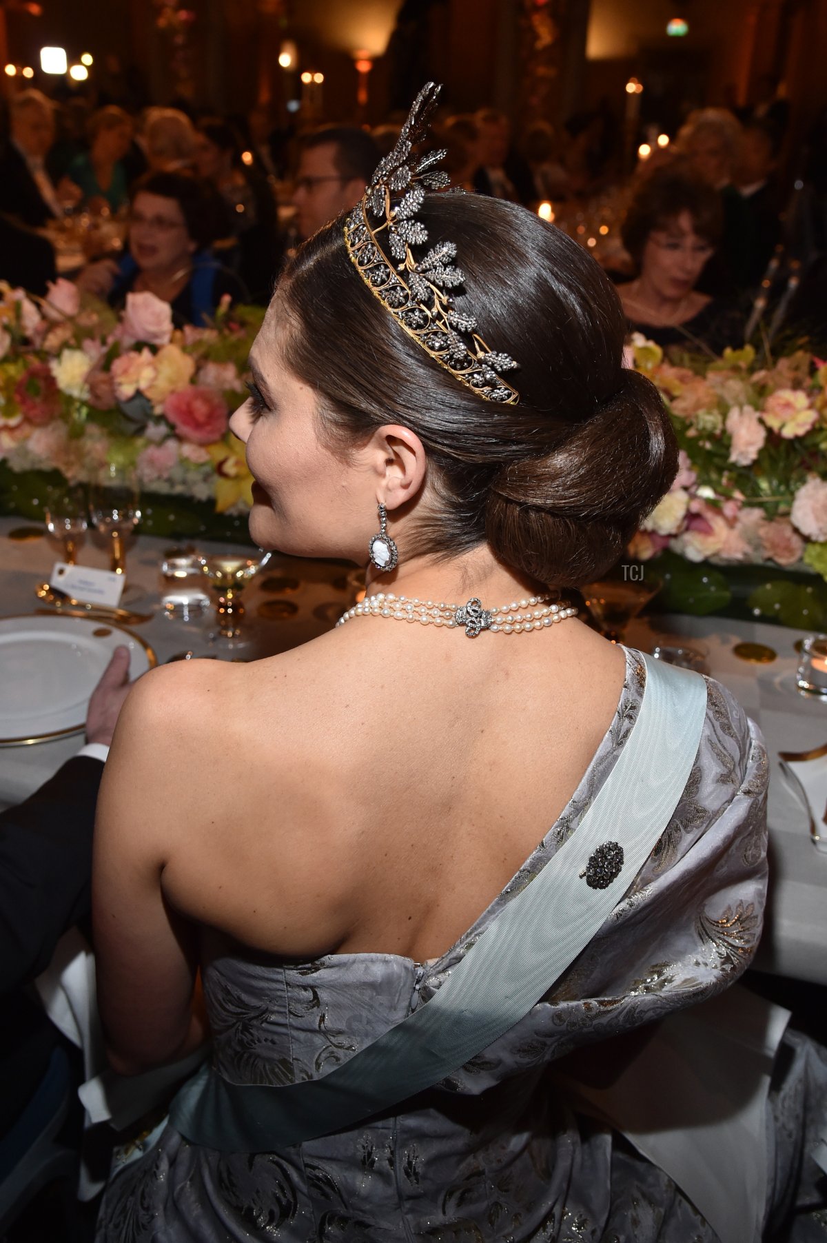 Sweden's Crown Princess Victoria attends the 2016 Nobel Banquet at the Stockholm City Hall on December 10, 2016 in Stockholm, Sweden