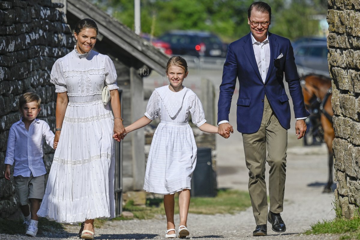 Crown Princess Victoria's 44th birthday celebrations at Borgholm's castle ruins on July 14, 2021 in Borgholm, Sweden