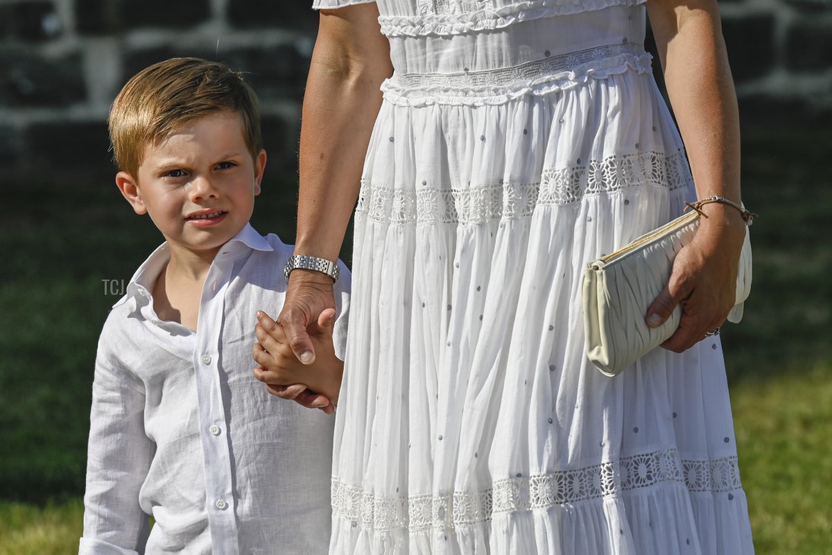 Crown Princess Victoria's 44th birthday celebrations at Borgholm's castle ruins on July 14, 2021 in Borgholm, Sweden