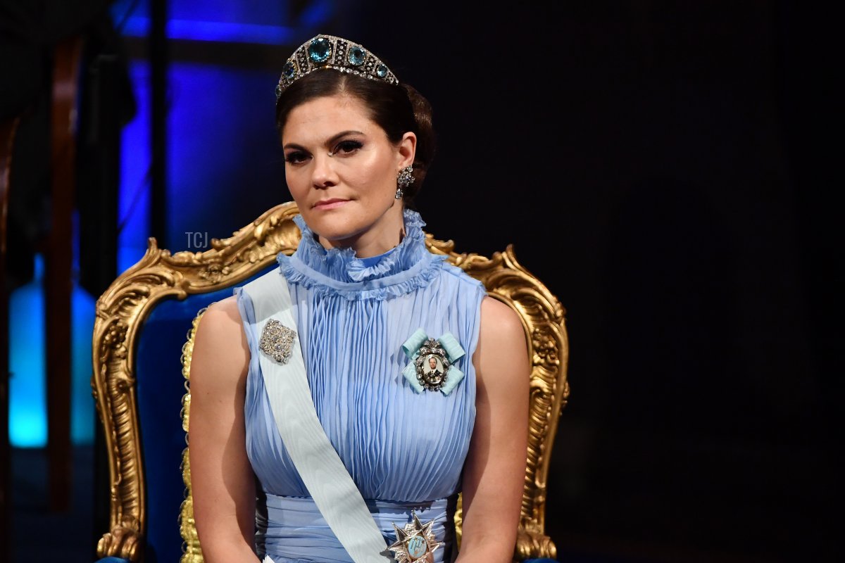Crown Princess Victoria of Sweden attends the Nobel Prize Awards Ceremony and Banquet on December 10, 2017 in Stockholm, Sweden