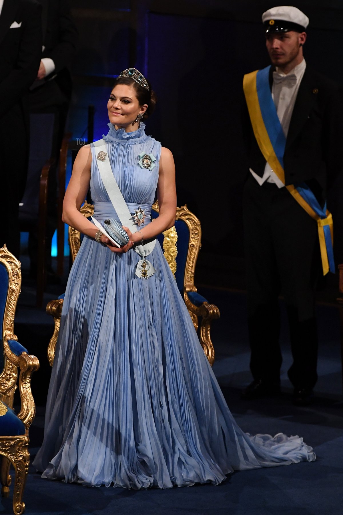 Crown Princess Victoria of Sweden attends the Nobel Prize Awards Ceremony and Banquet on December 10, 2017 in Stockholm, Sweden