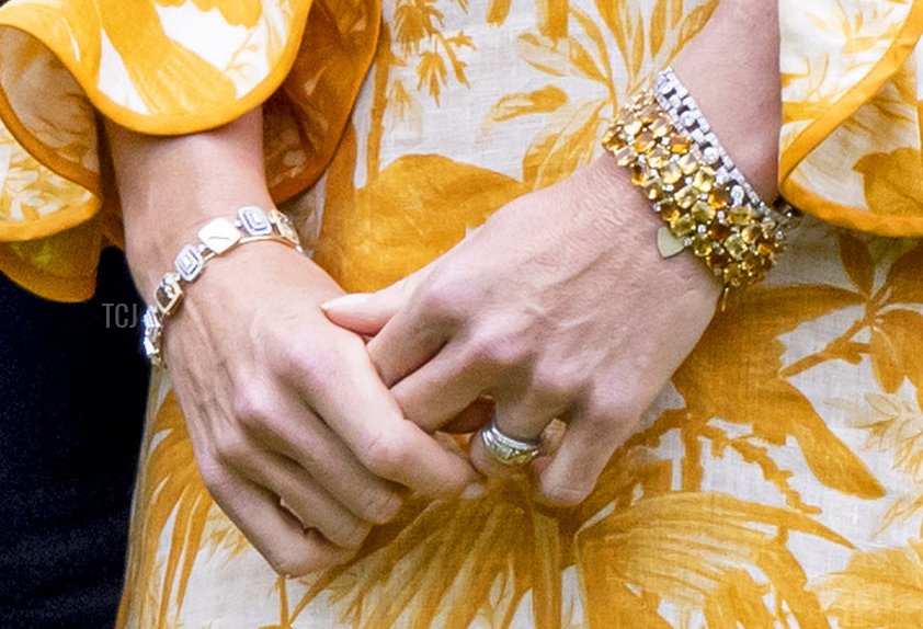 Princess Ariane of the Netherlands, Queen Maxima of the Netherlands, Princess Alexia of the Netherlands, King Willem-Alexander of the Netherlands and Princess Amalia of the Netherlands pose during the summer photo session at Huis ten Bosch Palace in The Hague, on July 16, 2021