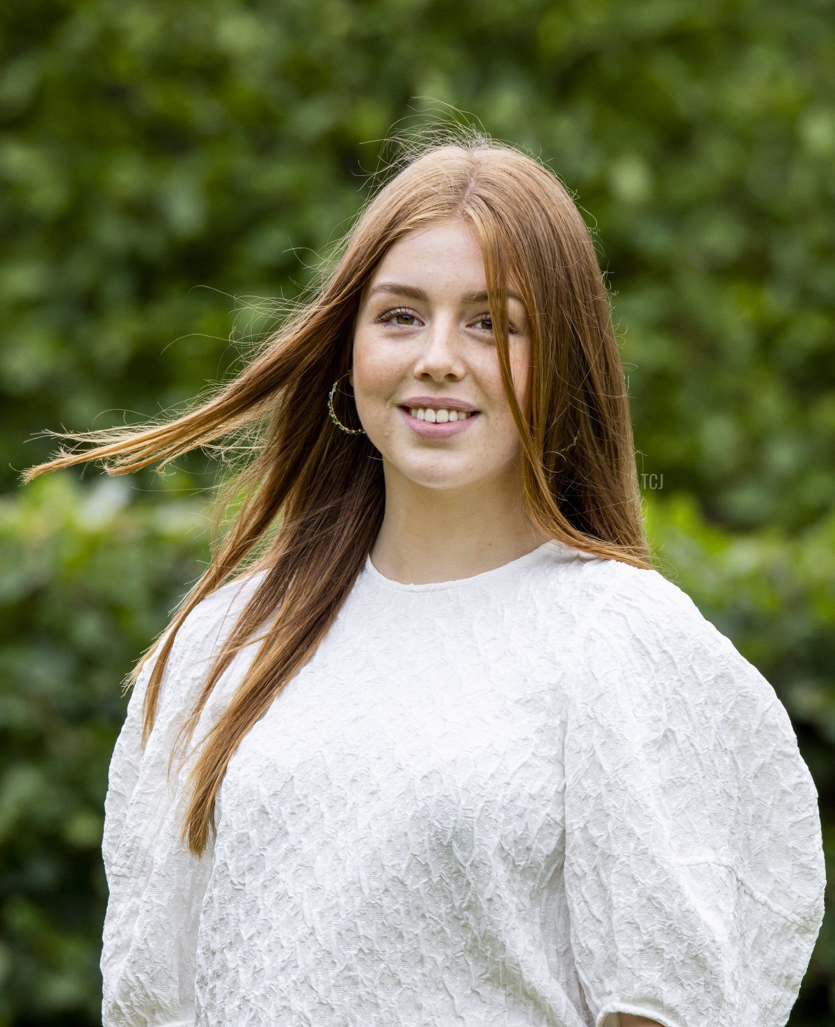 Princess Ariane of the Netherlands, Queen Maxima of the Netherlands, Princess Alexia of the Netherlands, King Willem-Alexander of the Netherlands and Princess Amalia of the Netherlands pose during the summer photo session at Huis ten Bosch Palace in The Hague, on July 16, 2021