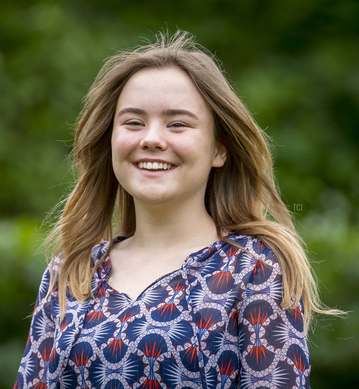 Princess Ariane of the Netherlands, Queen Maxima of the Netherlands, Princess Alexia of the Netherlands, King Willem-Alexander of the Netherlands and Princess Amalia of the Netherlands pose during the summer photo session at Huis ten Bosch Palace in The Hague, on July 16, 2021