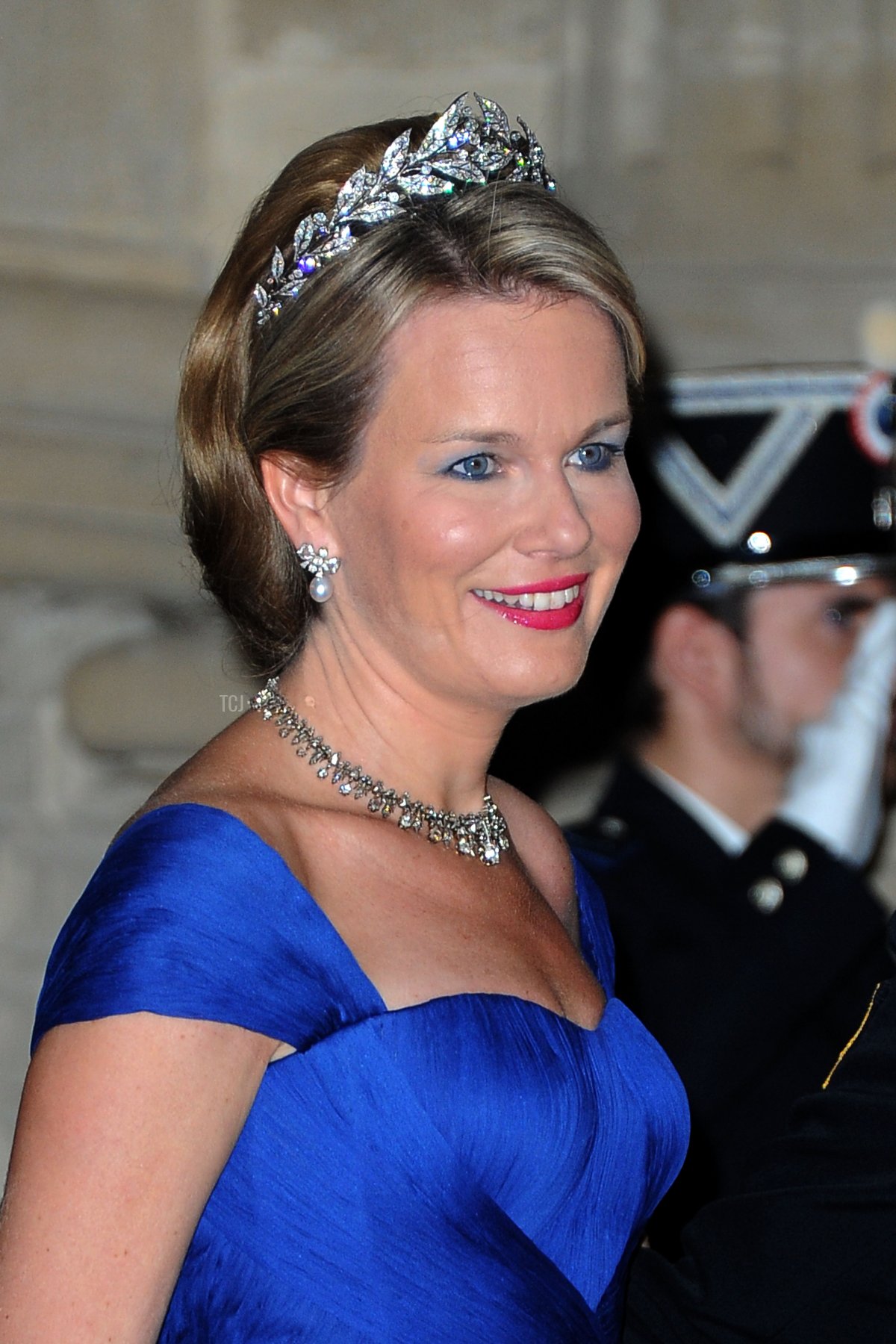 Princess Mathilde of Belgium attends the Gala dinner for the wedding of Prince Guillaume Of Luxembourg and Stephanie de Lannoy at the Grand-ducal Palace on October 19, 2012 in Luxembourg