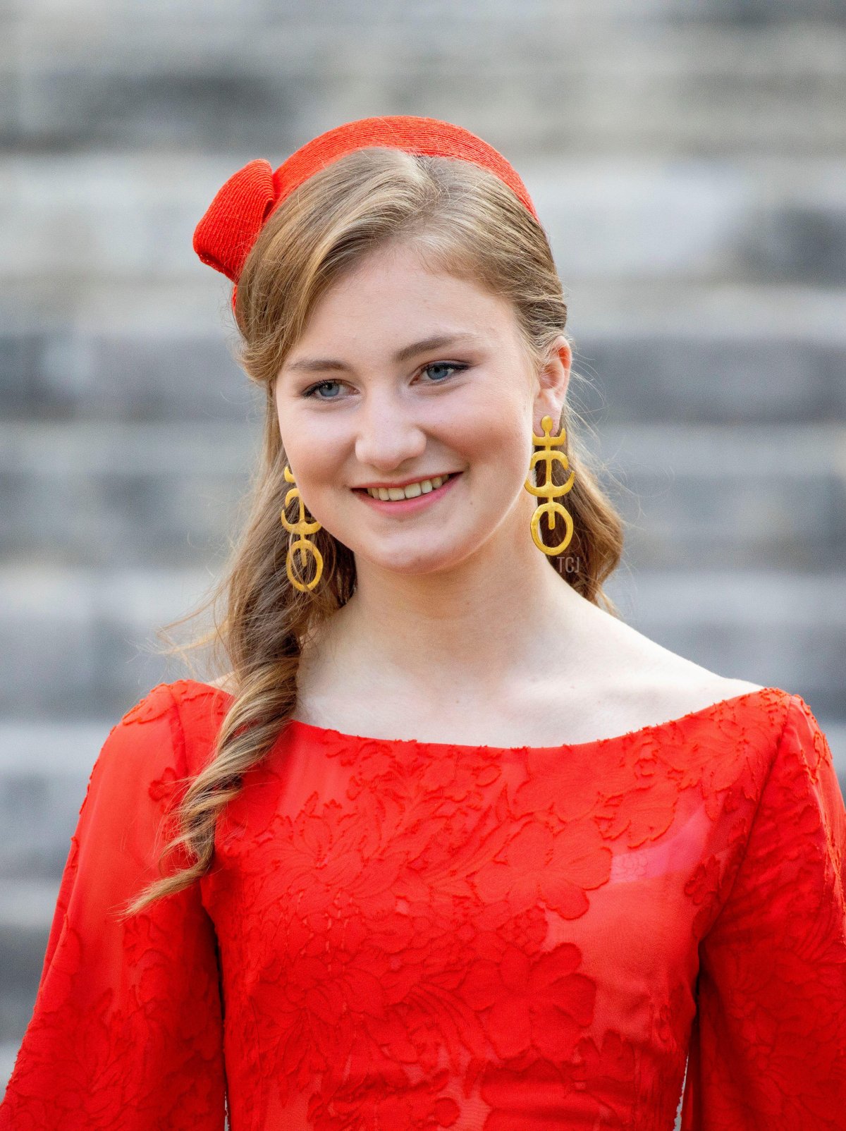 Princess Elisabeth, Duchess of Brabant departs the cathedral in Brussels on National Day, July 21, 2021