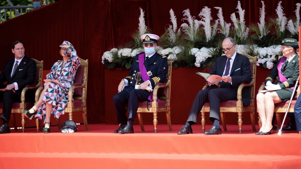 The Belgian royal family attends the military parade in Brussels on National Day, July 21, 2021