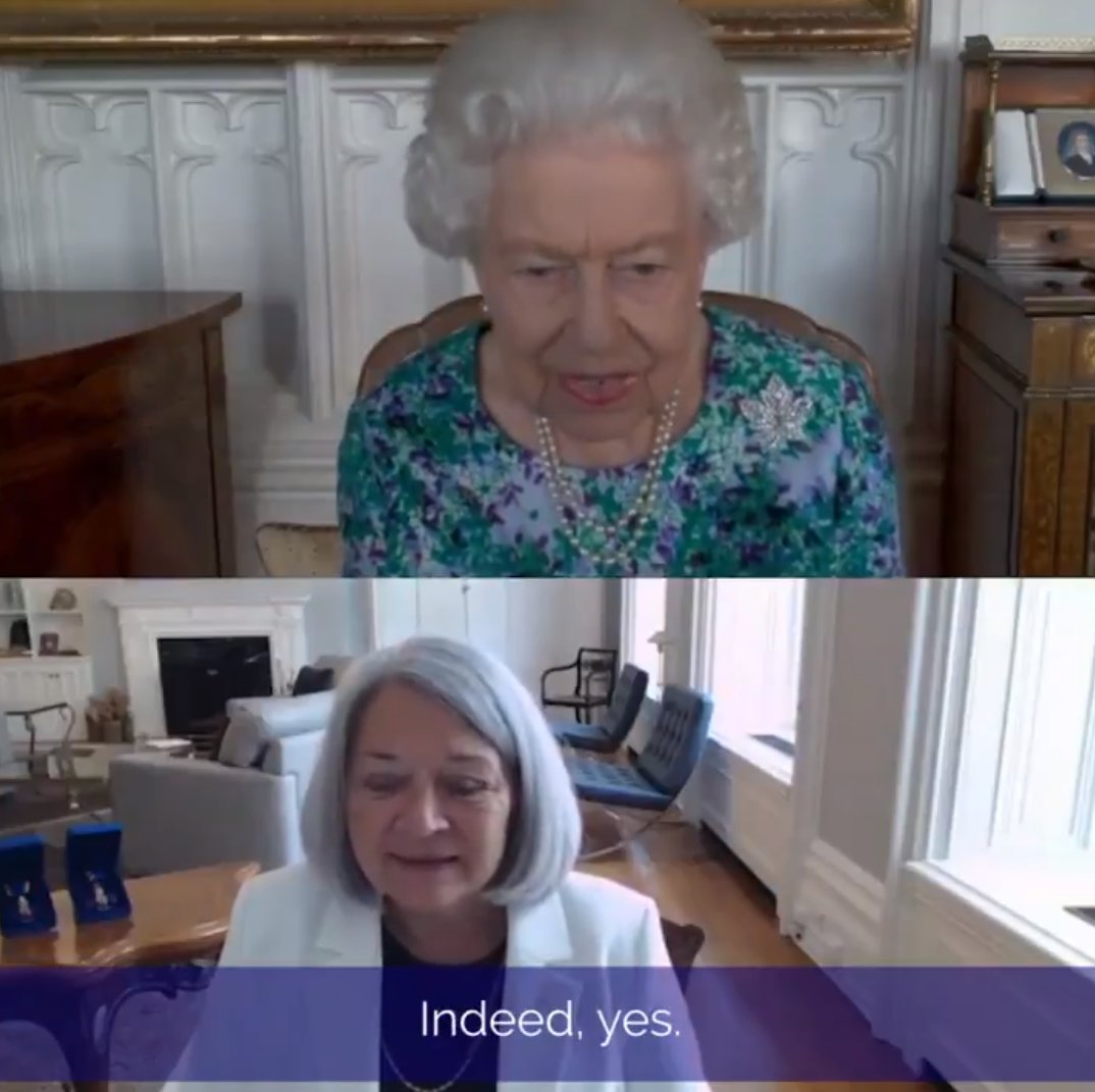 The Queen speaks to Ms. Mary Simon who has recently been appointed as the next Governor General of Canada, 22 Jul 2021