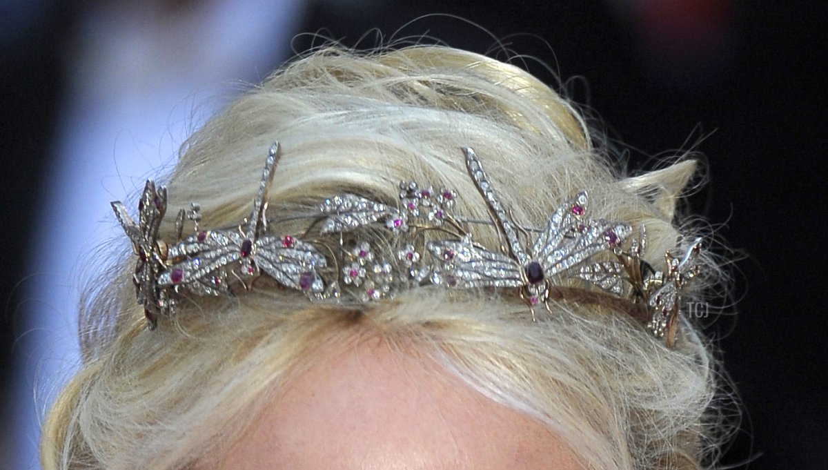 The wife of Italy's Prince Carlo of Bourbon-Two Sicilies, Camilla Cruciani, arrives at a dinner at the Opera terraces after the religious wedding ceremony of Princess Charlene of Monaco and Prince Albert II of Monaco on July 2, 2011 in Monaco