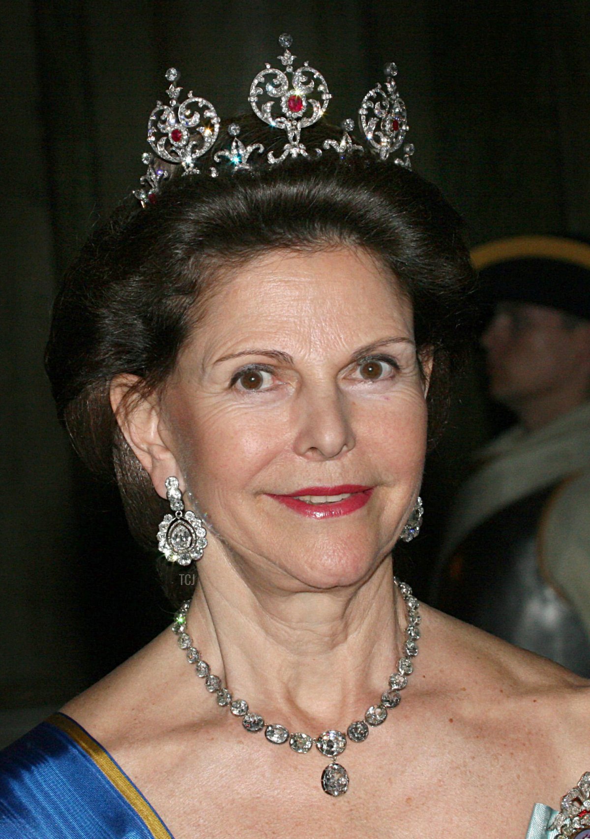 Swedish Queen Silvia smiles during a gala for the Greek President at the Royal Palace in Stockholm, Sweden, 20 May 2008
