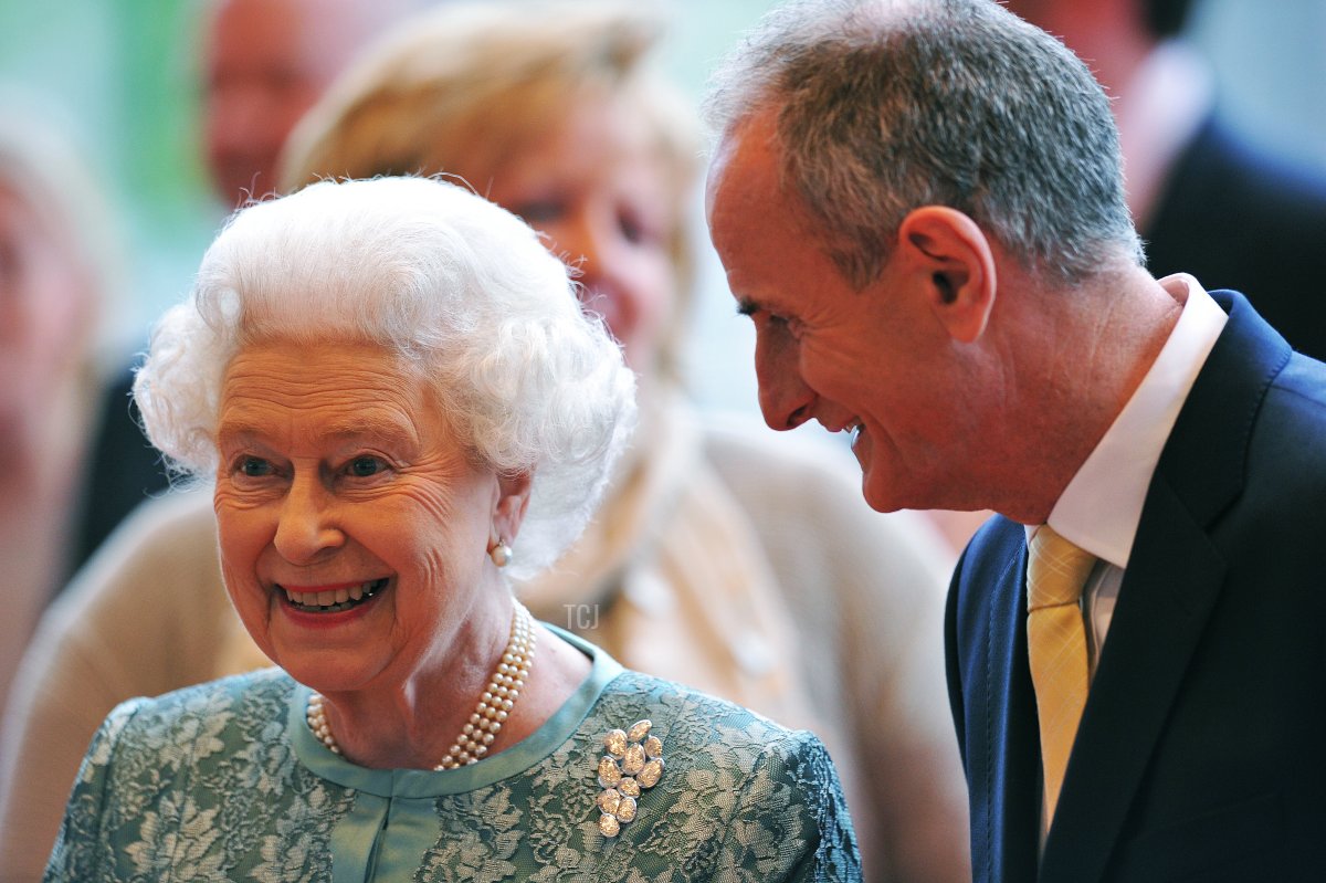 Queen Elizabeth II smiles at the National Convention Centre, Dublin on May 19, 2011