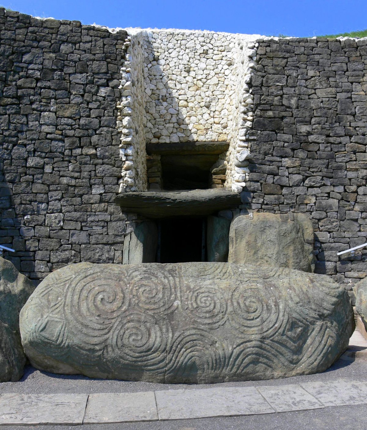 The entrance passage to Newgrange, and the entrance stone