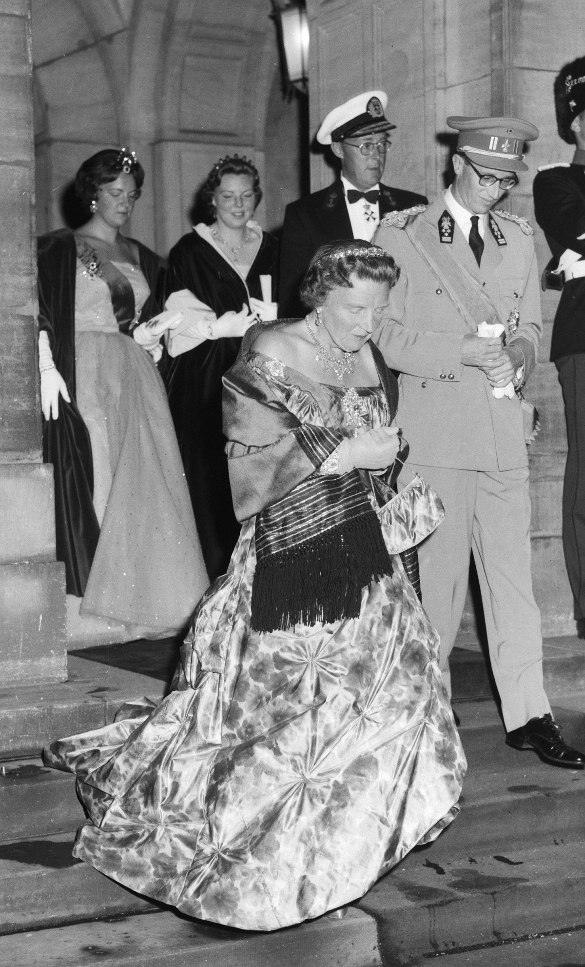 The Dutch royal family attends a gala during the Belgian state visit, July 1959