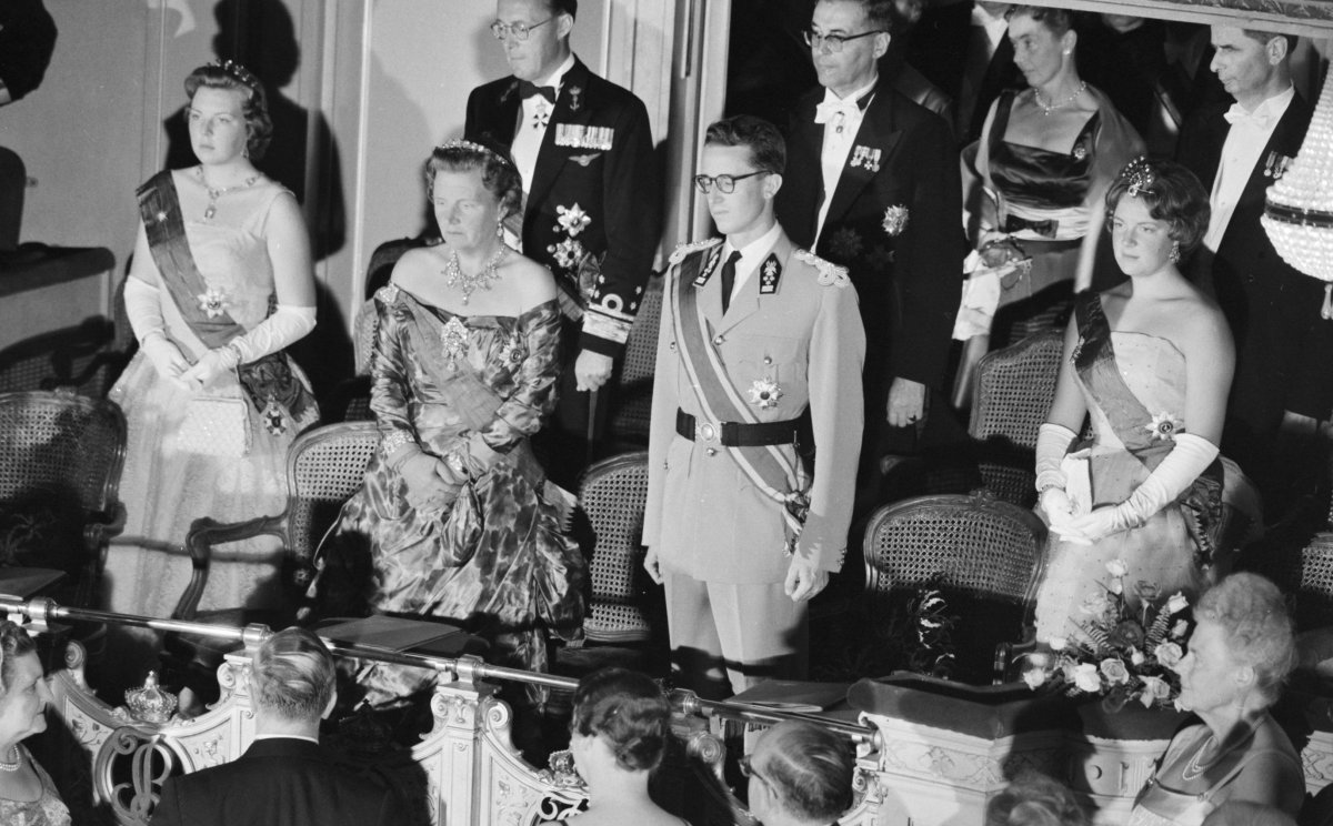 The Dutch royal family attends a gala during the Belgian state visit, July 1959