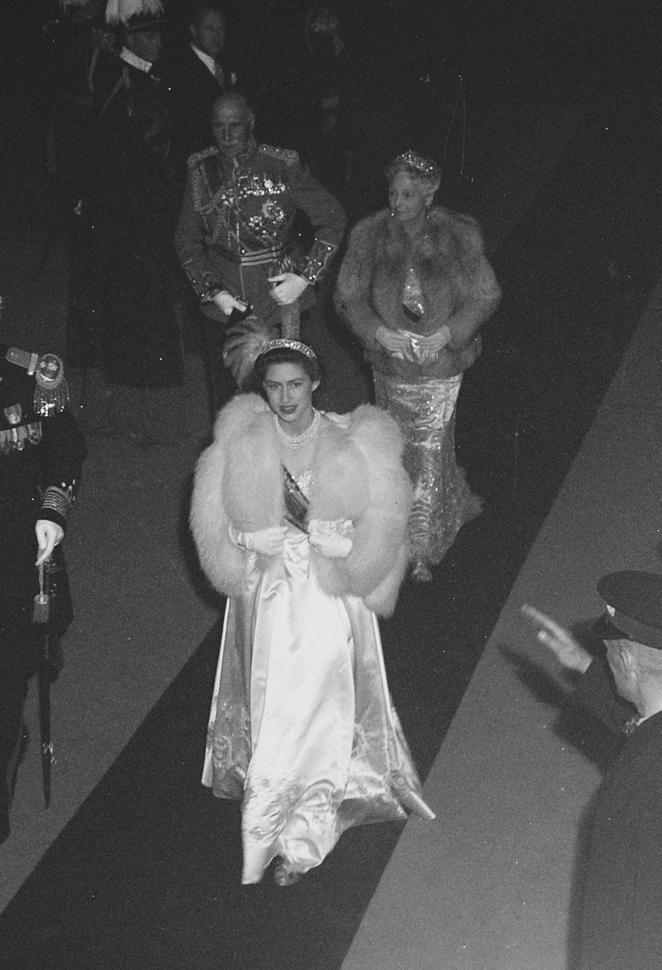 Prince Alexander, Earl of Athlone and Princess Alice, Countess of Athlone accompany Princess Margaret during the inauguration celebrations for Queen Juliana of the Netherlands, September 1948
