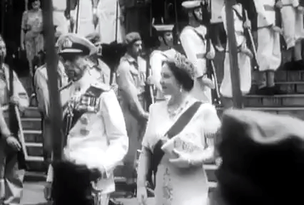 King George VI and Queen Elizabeth leave the South African parliament, 1947