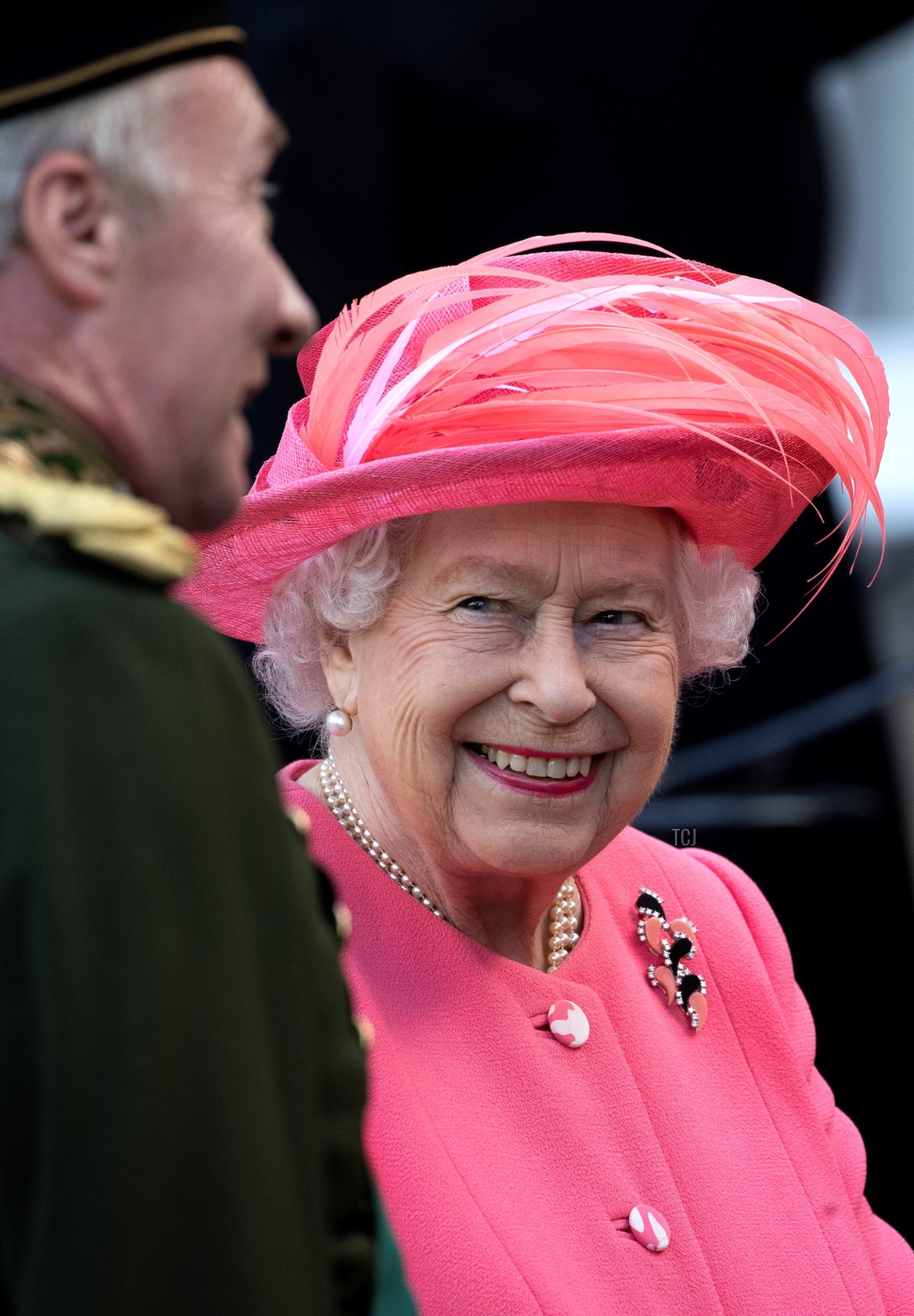 Britain's Queen Elizabeth II attends a garden party at the Palace of Holyroodhouse in Edinburgh on July 3, 2019