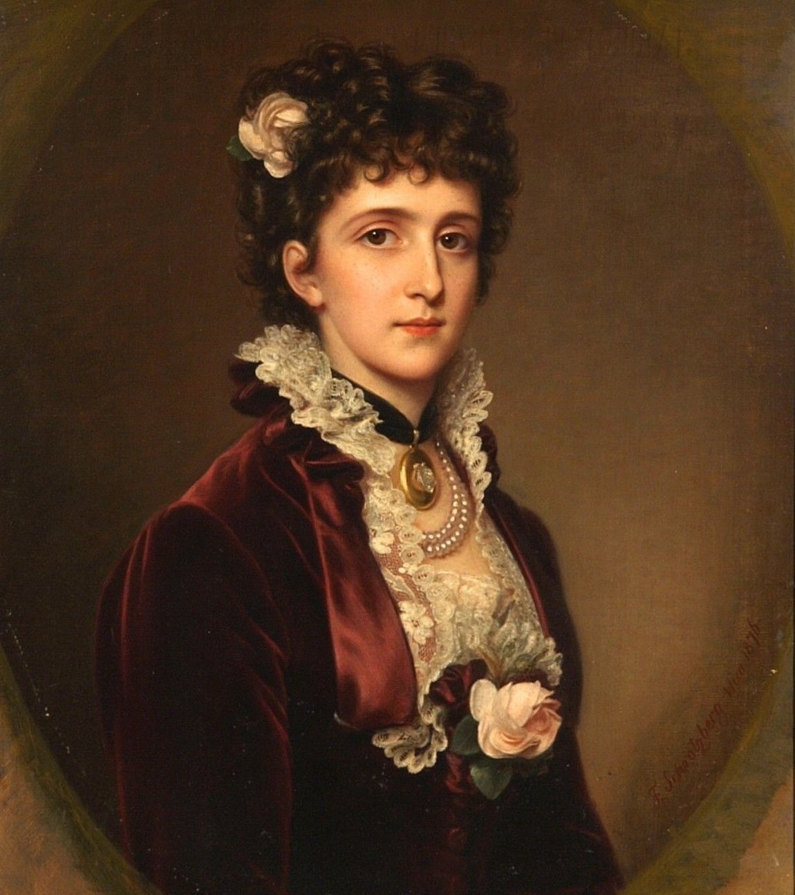 Maria Teresa, Archduchess of Austria and Infanta of Portugal, painted ca. 1876 by Franz Schrotzberg