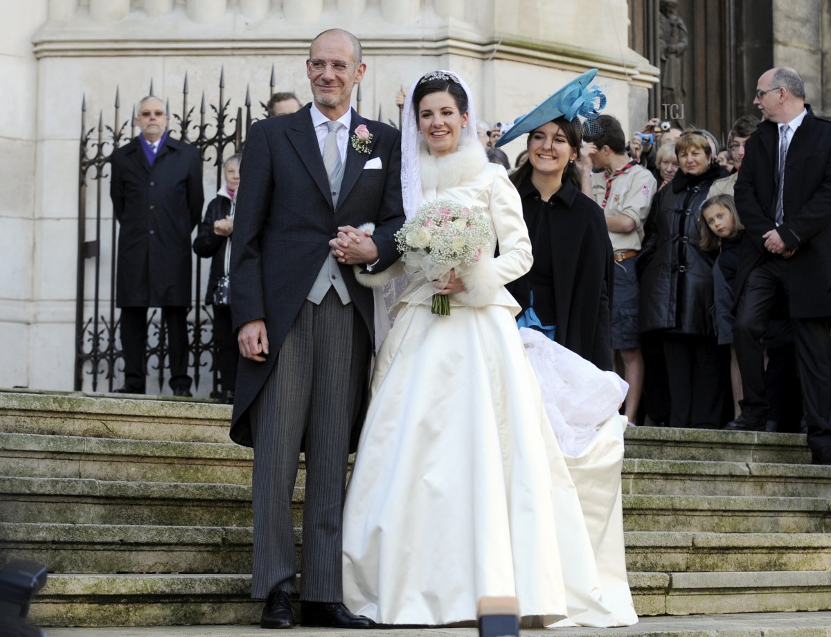 Adelaide Drape-Frisch with her father on her wedding day, Dec 2012