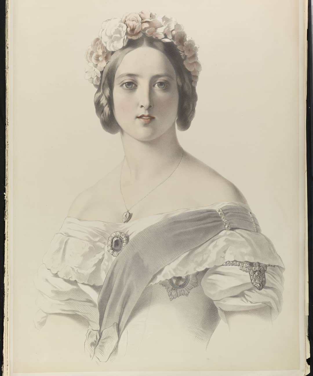 Émile Lassalle lithograph of young Queen Victoria