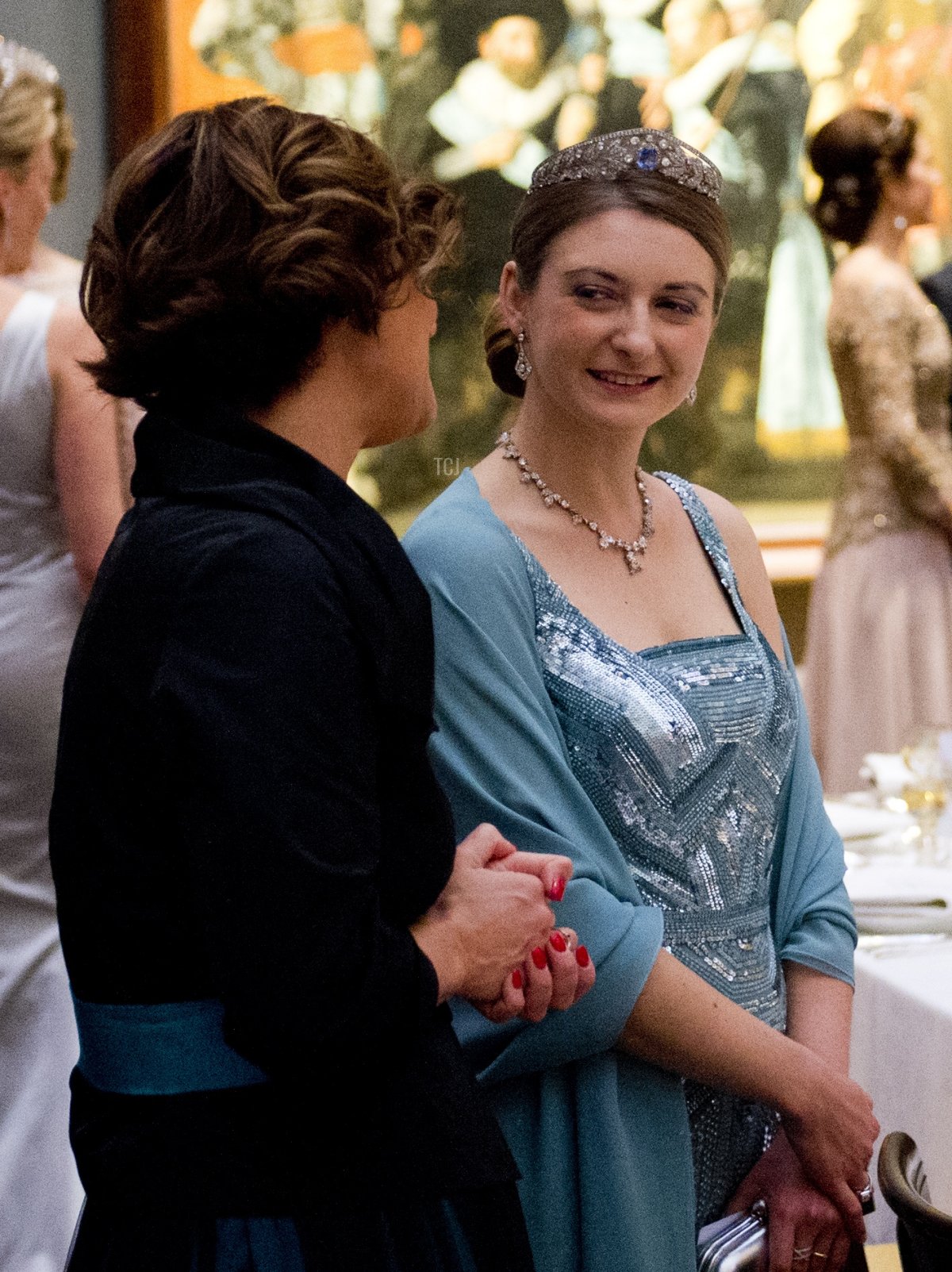 Princess Stephanie of Luxembourg (2nd L) attends a dinner hosted by Queen Beatrix of The Netherlands ahead of her abdication at Rijksmuseum on April 29, 2013 in Amsterdam, Netherlands