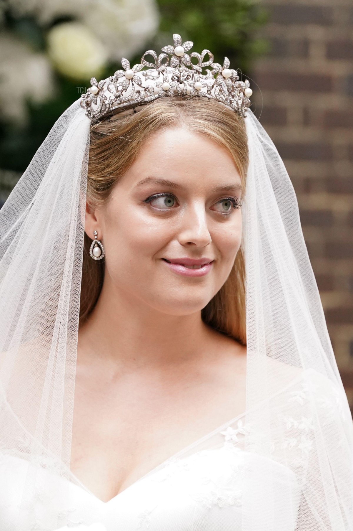 Flora Ogilvy, granddaughter of Princess Alexandra, following her wedding to Timothy Vesterberg, leaves St James's Church in Piccadilly, central London, following their wedding ceremony