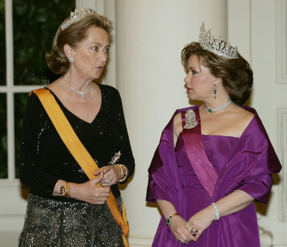 Queen Paola, Duchesse Maria Theresa pose for a photo at Laeken Castle on March 20 , 2007 in Brussels, Belgium