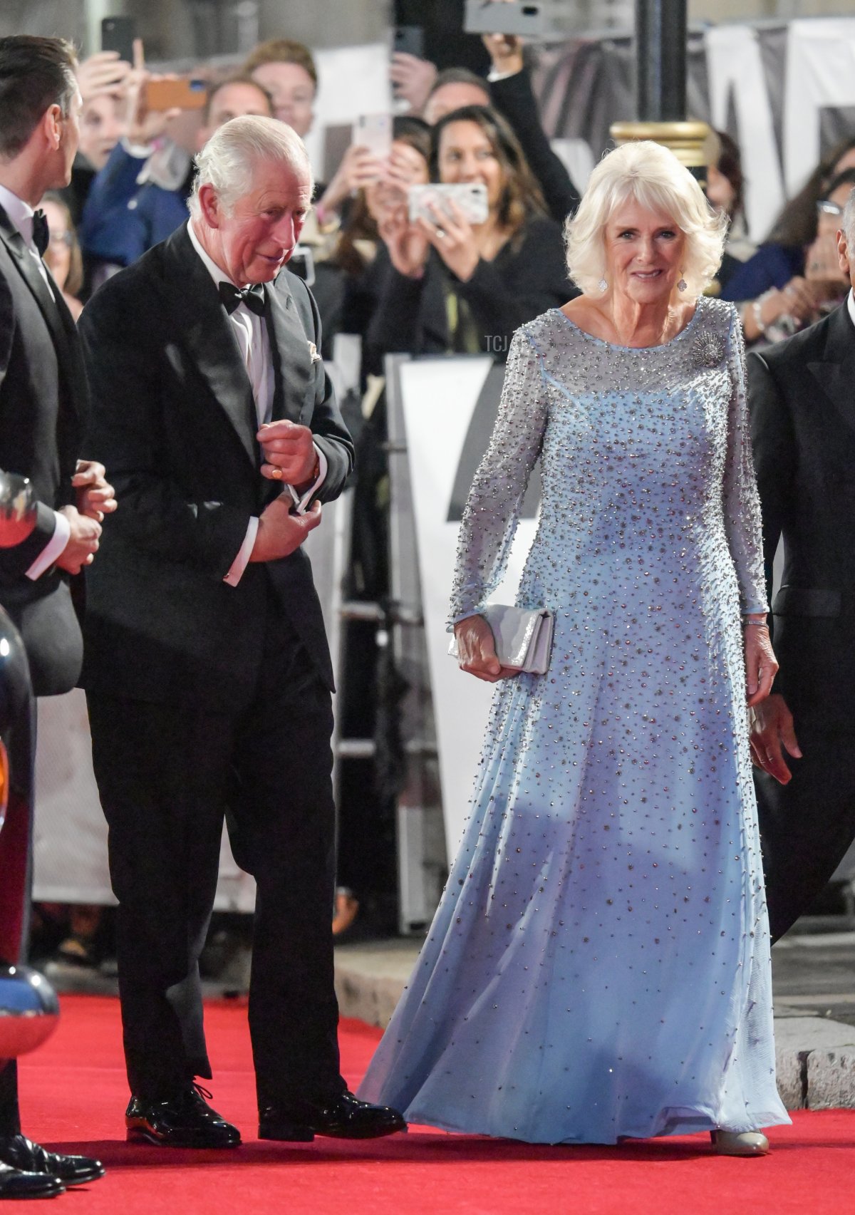 Prince Charles, Prince of Wales and Camilla, Duchess of Cornwall attend the "No Time To Die" World Premiere at Royal Albert Hall on September 28, 2021 in London, England