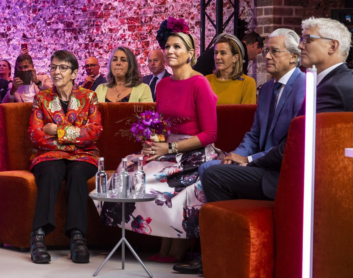 Queen Maxima of Netherlands attends the opening of the exhibition "Viva la Frida!: Life and Art of Frida Kahlo" at the Drents Museum in Assen, on October 7, 2021