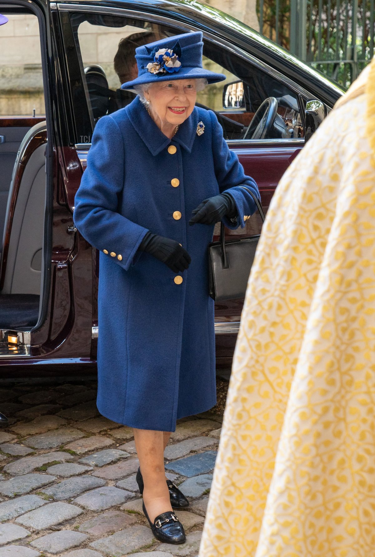 Britain's Queen Elizabeth II arrives to attend a Service of Thanksgiving to mark the Centenary of the Royal British Legion at Westminster Abbey in London on October 12, 2021