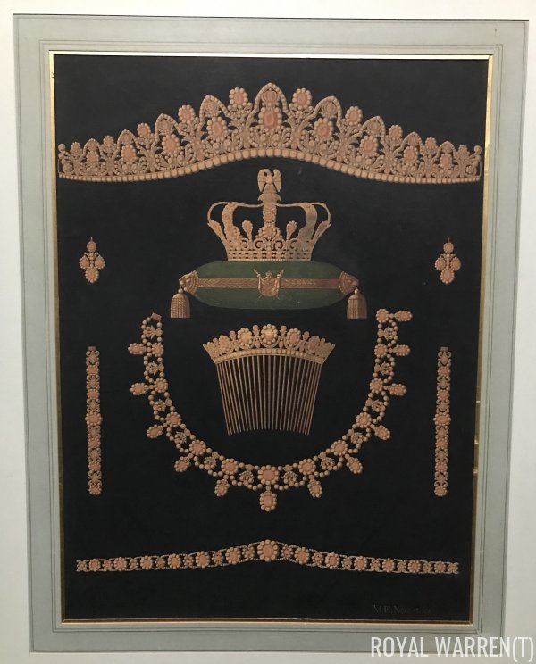 The original sketch of Marie Louise's ruby parure