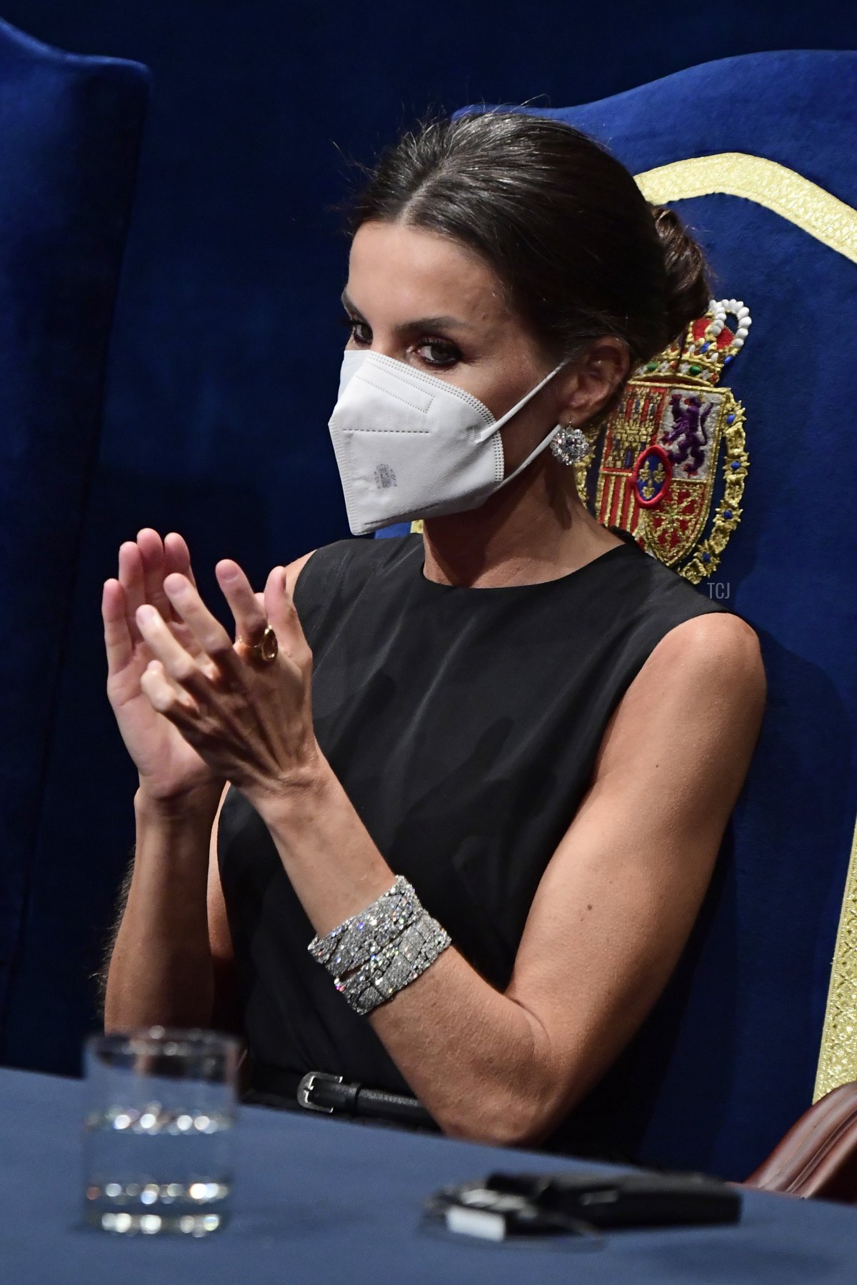 Queen Letizia of Spain attends the Princesa de Asturias Awards 2021 ceremony at the Campoamor Theater on October 22, 2021 in Oviedo, Spain