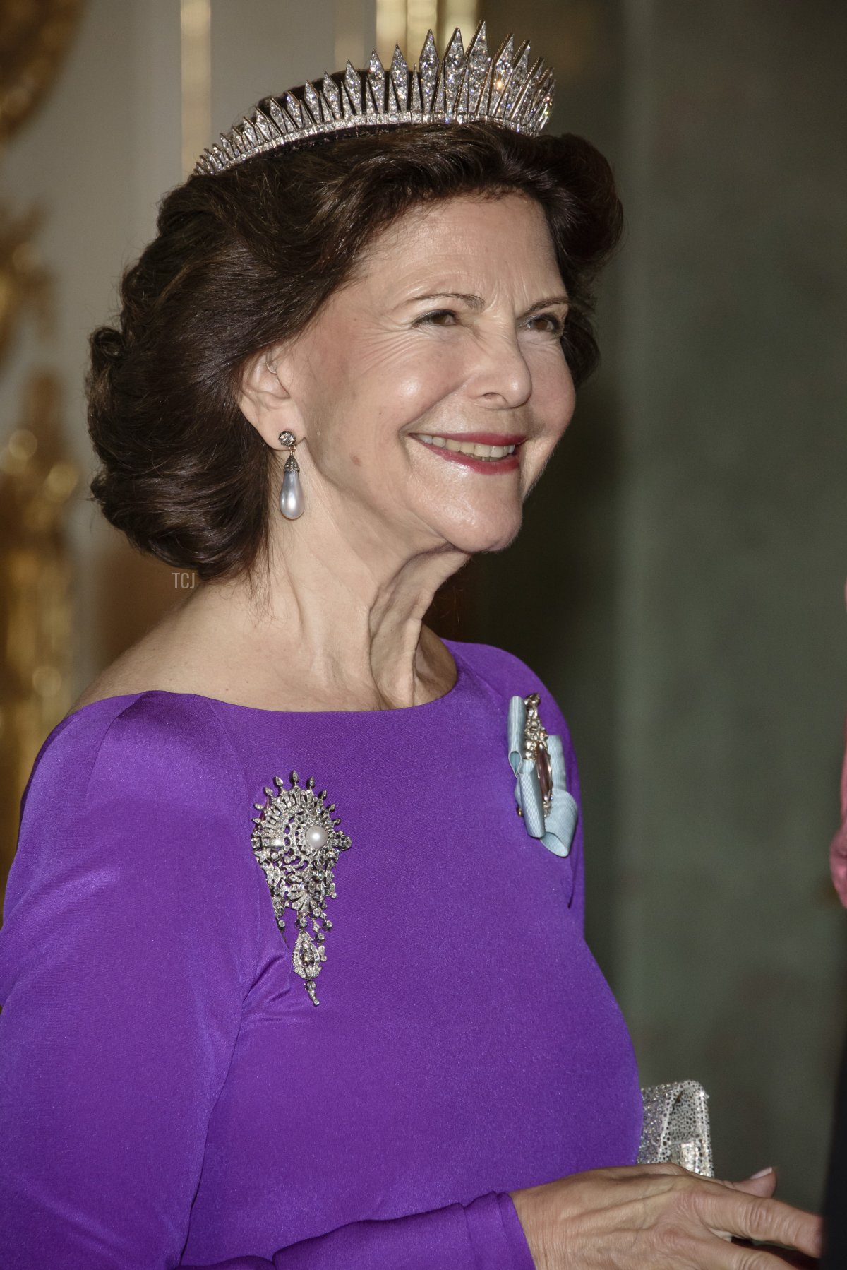 Queen Silvia attends a banquet at Charlottenburg Palace on October 6, 2016 in Berlin, Germany