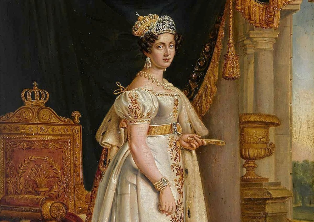 Queen Therese of Bavaria in her coronation regalia